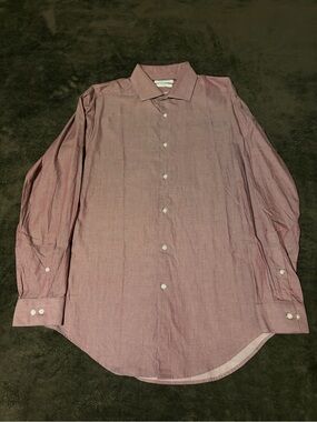 Calvin Klein Mauve Micro Dot Button Down Dress Shirt
